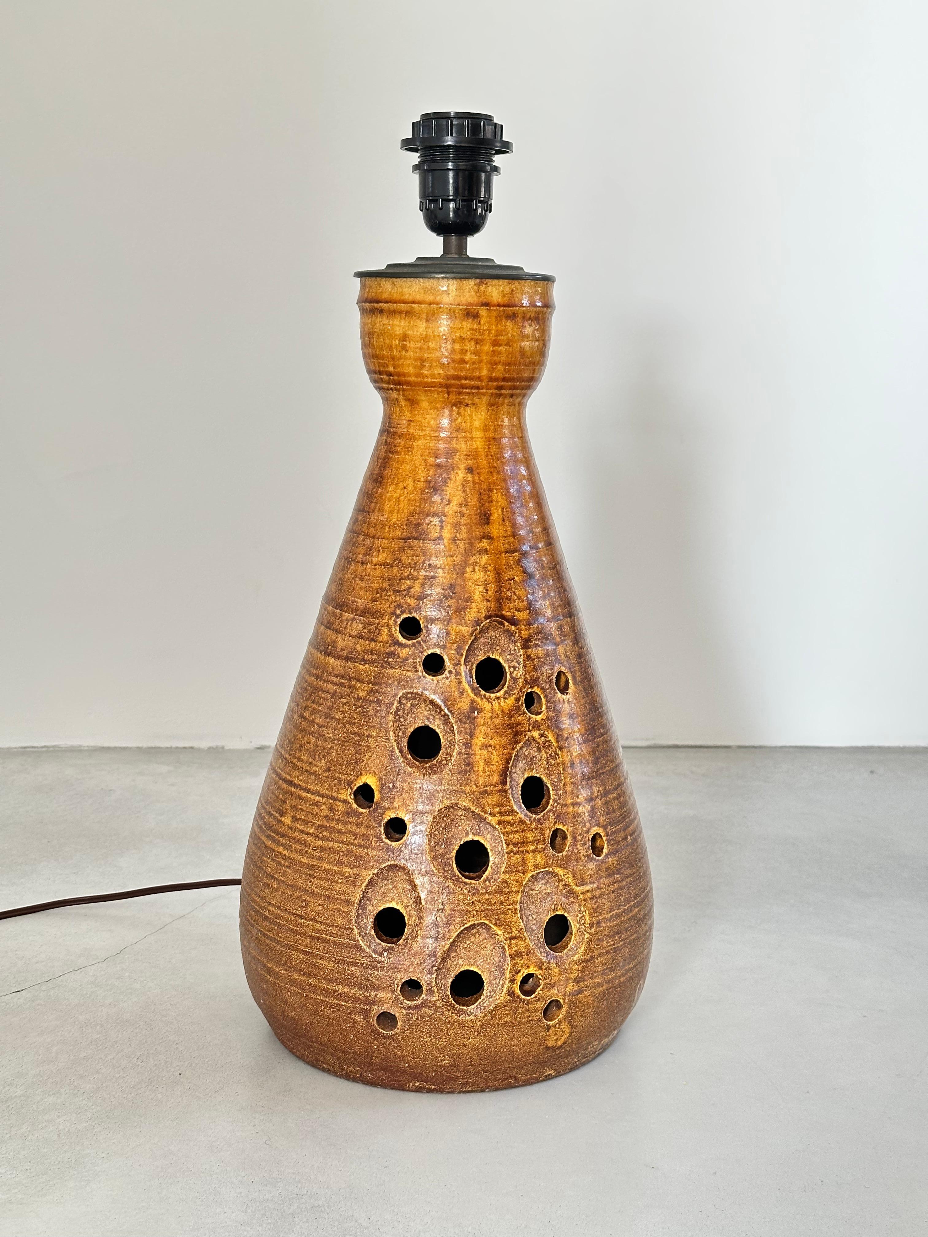 Accolay La Borne, ceramic sandstone table lampe France 1960s For Sale 5