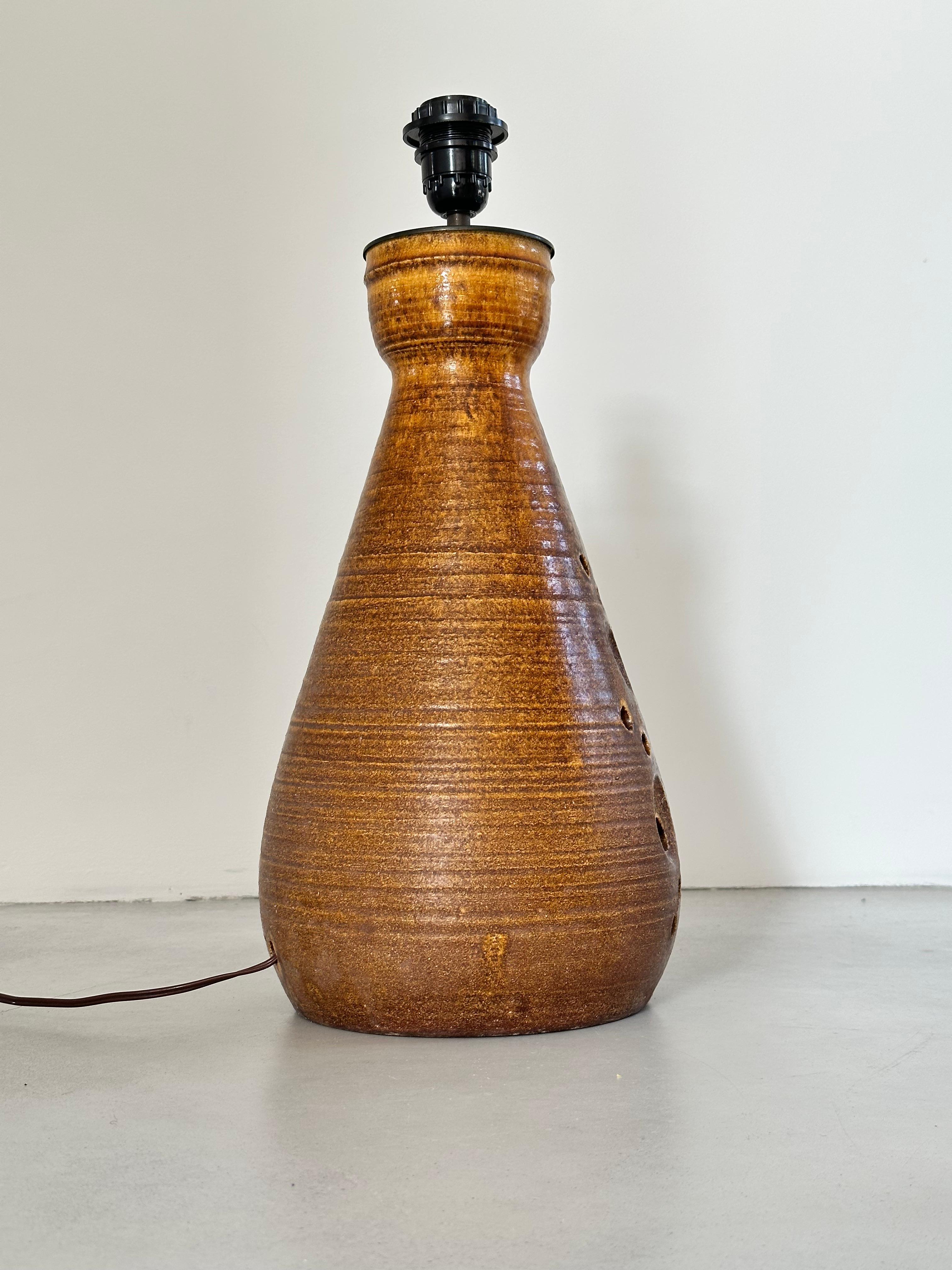 Accolay La Borne, ceramic sandstone table lampe France 1960s For Sale 6