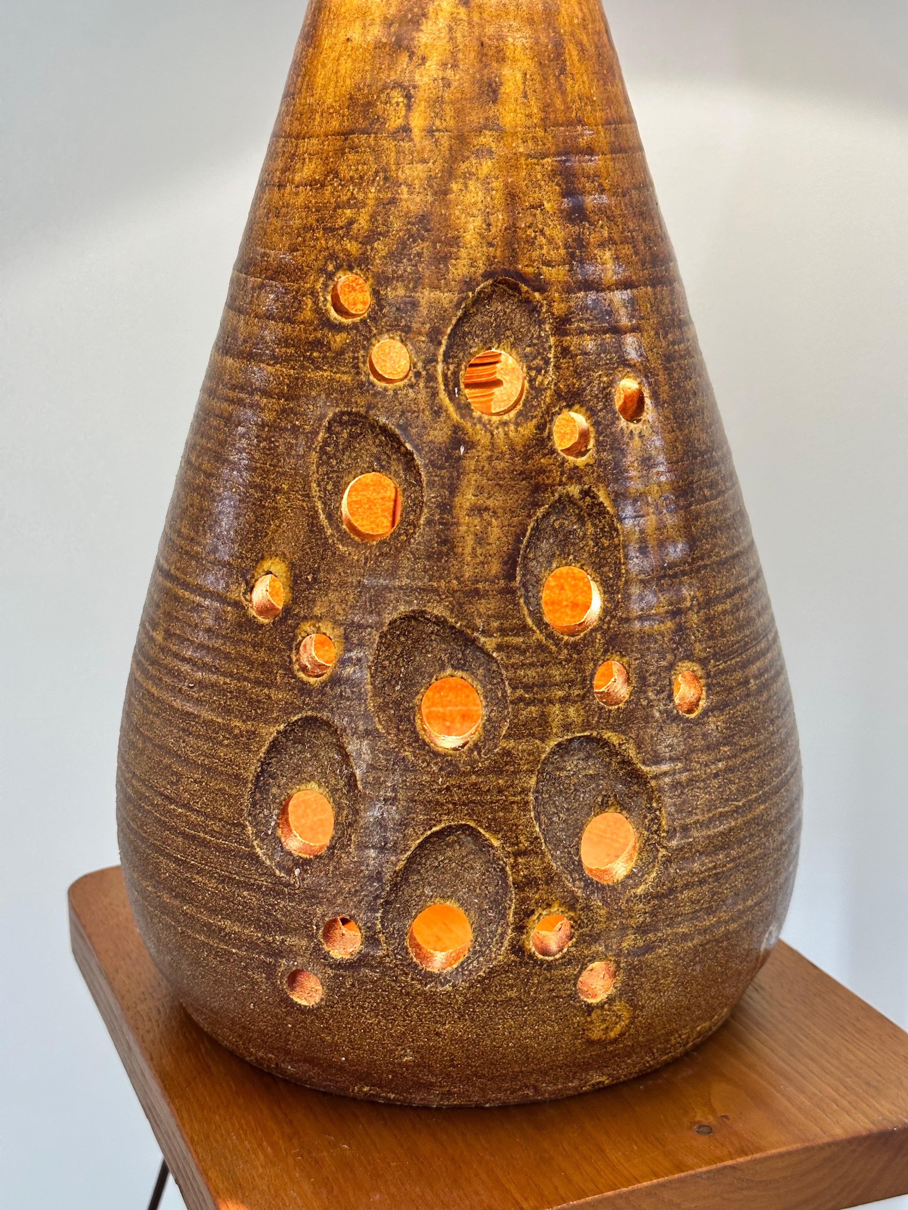 Sandstone Accolay La Borne, ceramic sandstone table lampe France 1960s For Sale