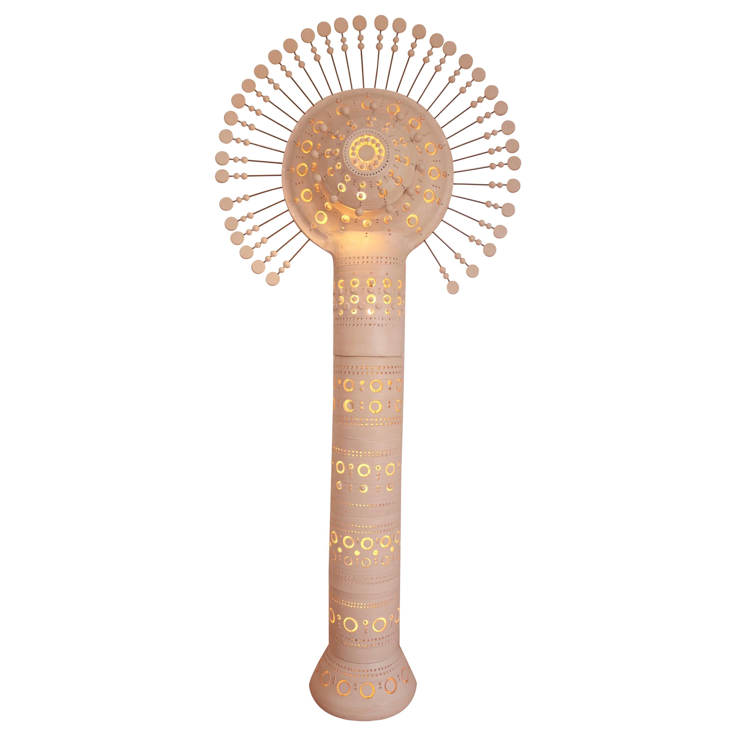 Georges Pelletier, Big Sun Totem Floor Lamp, by Benjamin Pelletier For Sale