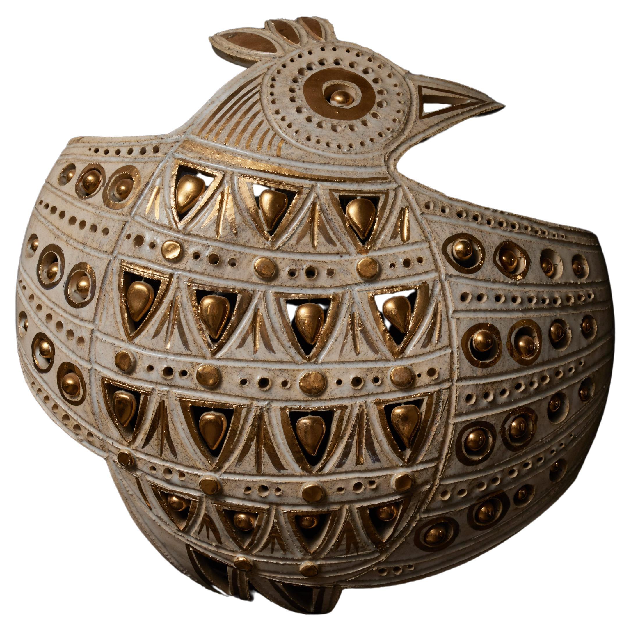 Georges Pelletier Vogel-Wandleuchter aus Keramik