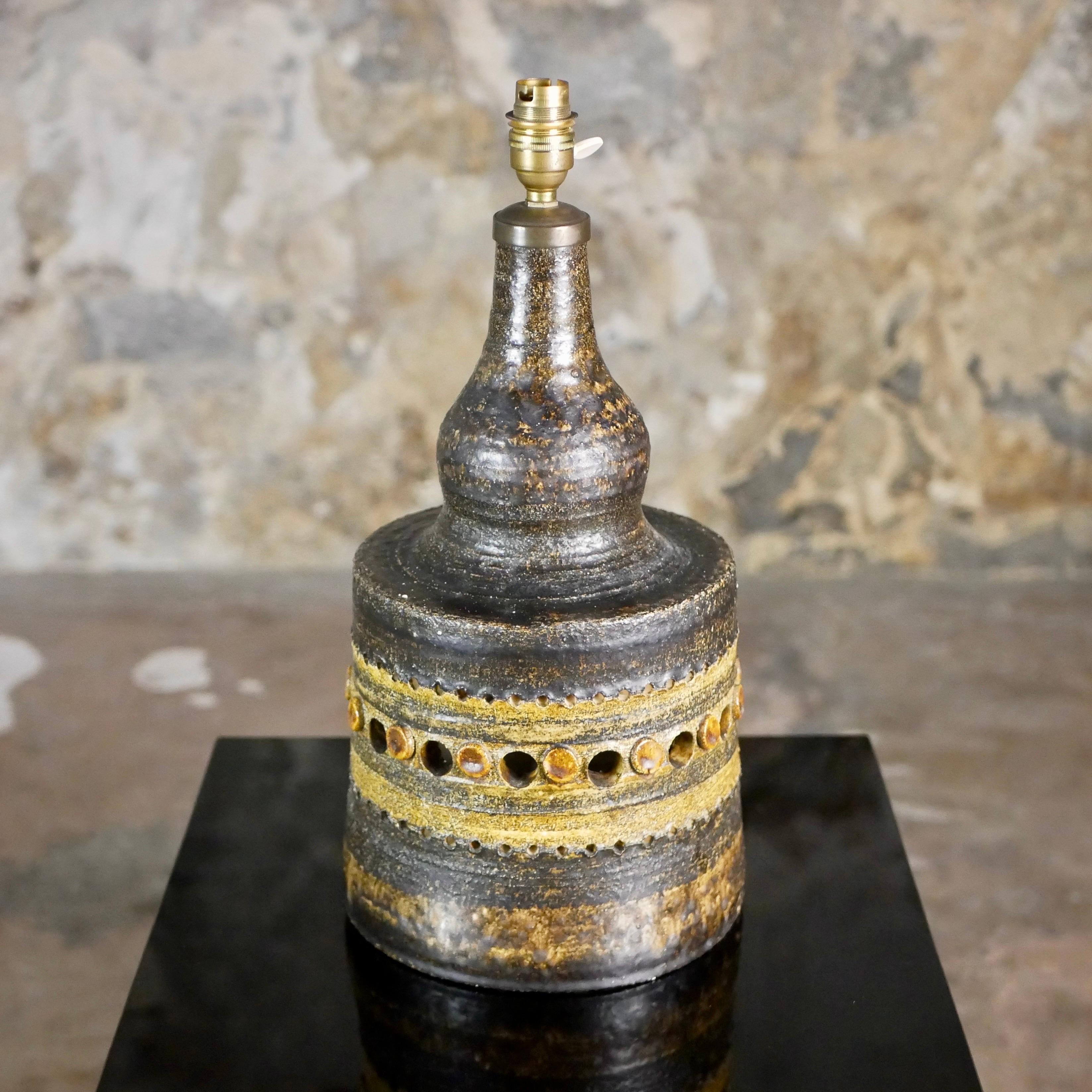 Georges Pelletier ceramic lamp with double lighting, France, 1960s For Sale 3