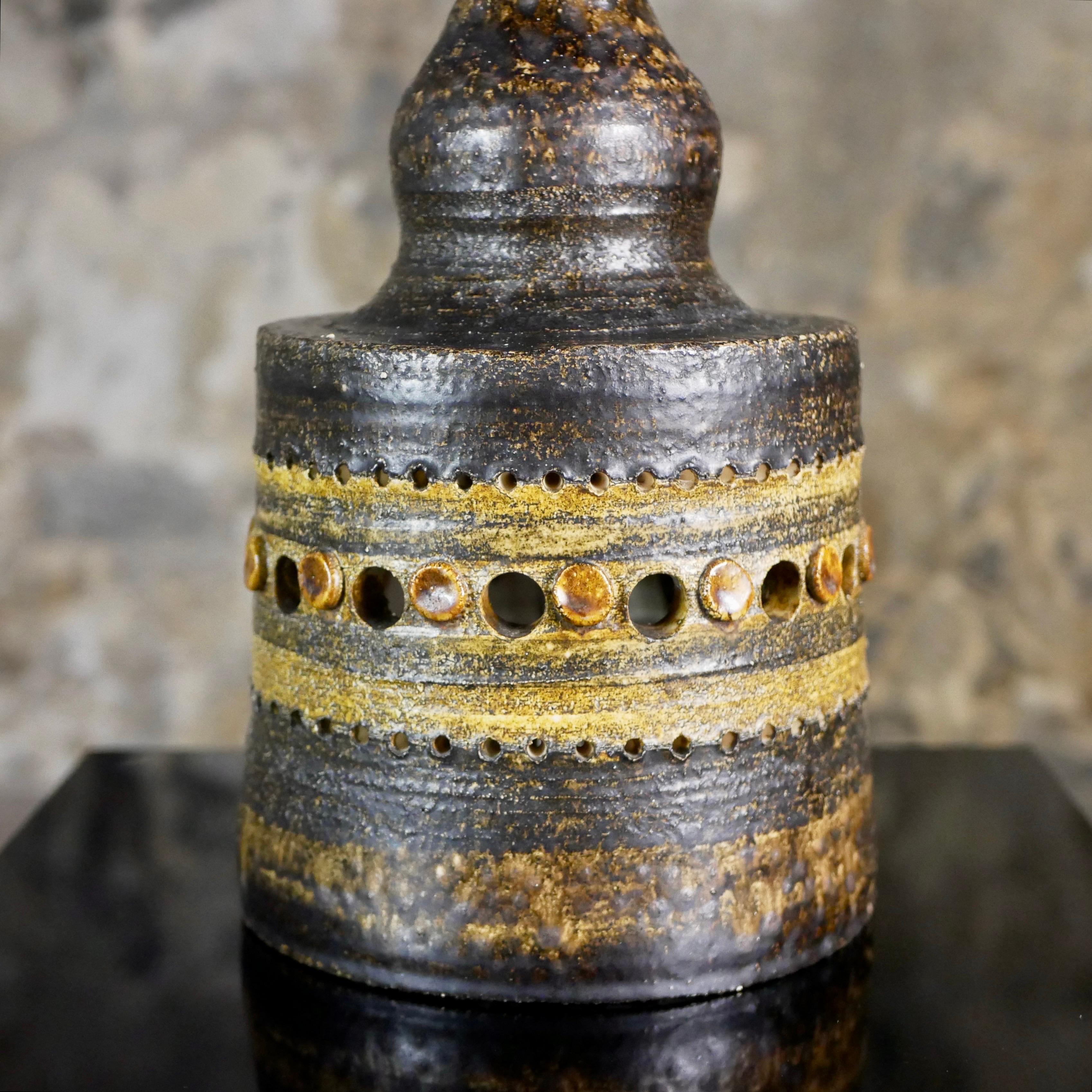 Georges Pelletier ceramic lamp with double lighting, France, 1960s For Sale 1