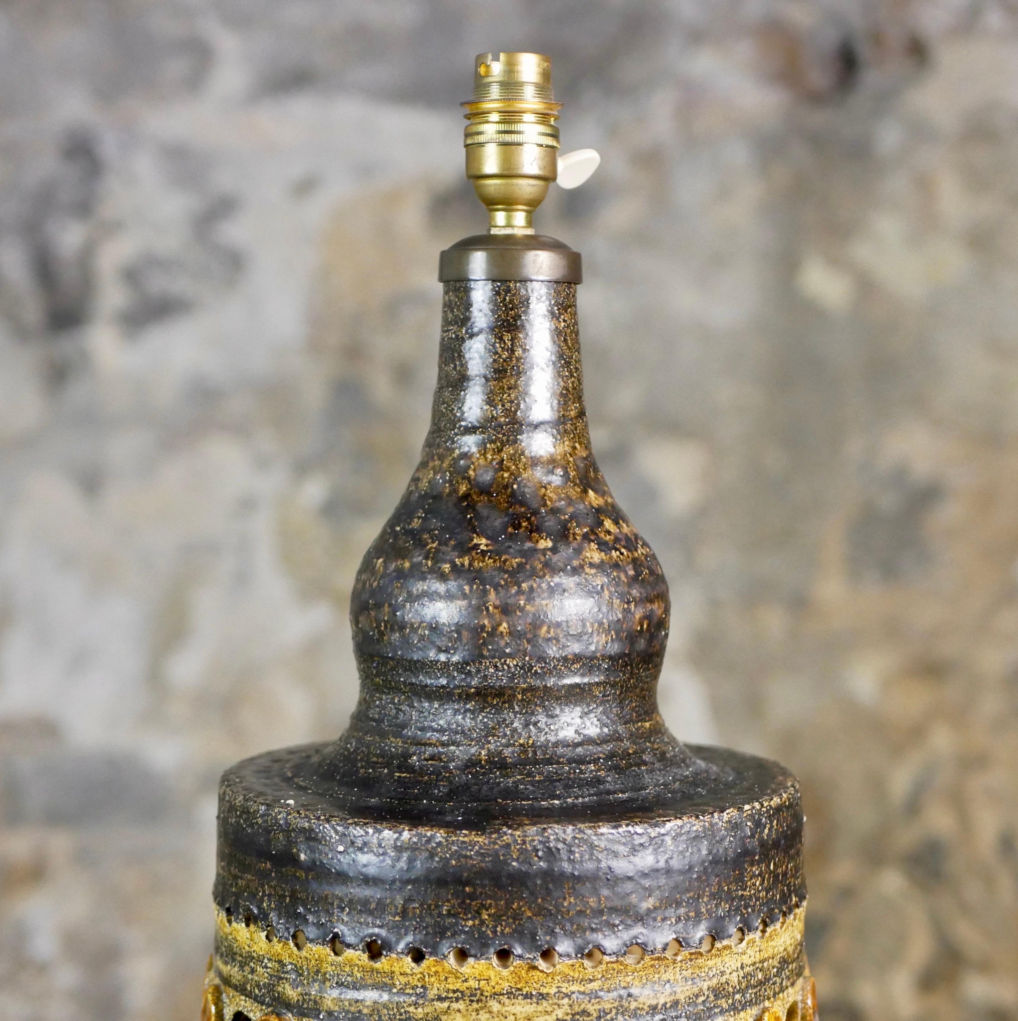 Georges Pelletier ceramic lamp with double lighting, France, 1960s For Sale 2