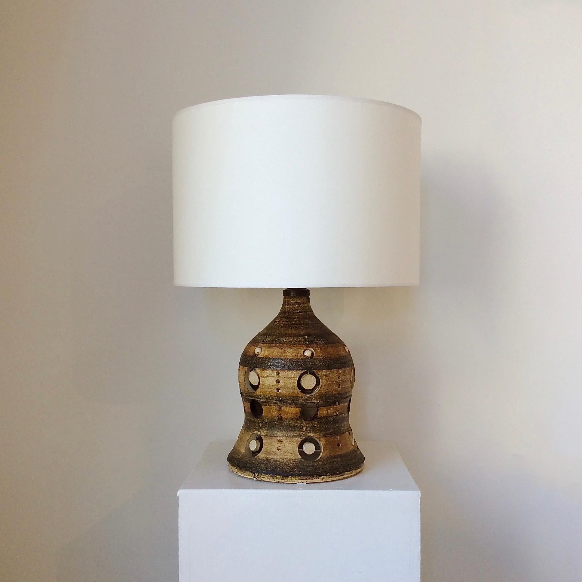 French Georges Pelletier Ceramic Table Lamp, circa 1970, France