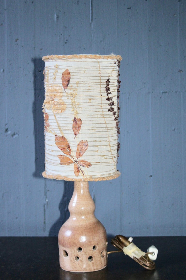 Georges Pelletier ceramic table lamp, with original shade.