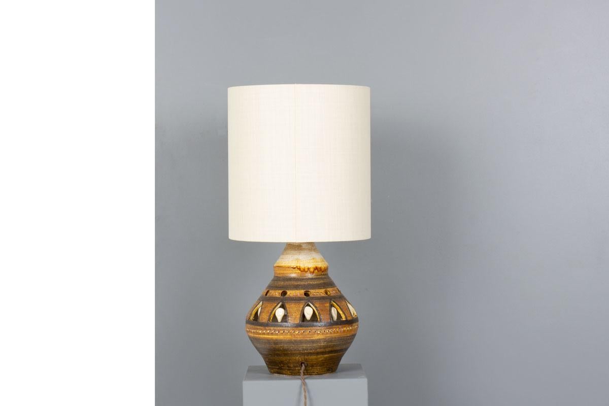 Français Lampe de table en céramique Georges Pelletier, France, années 1970 en vente