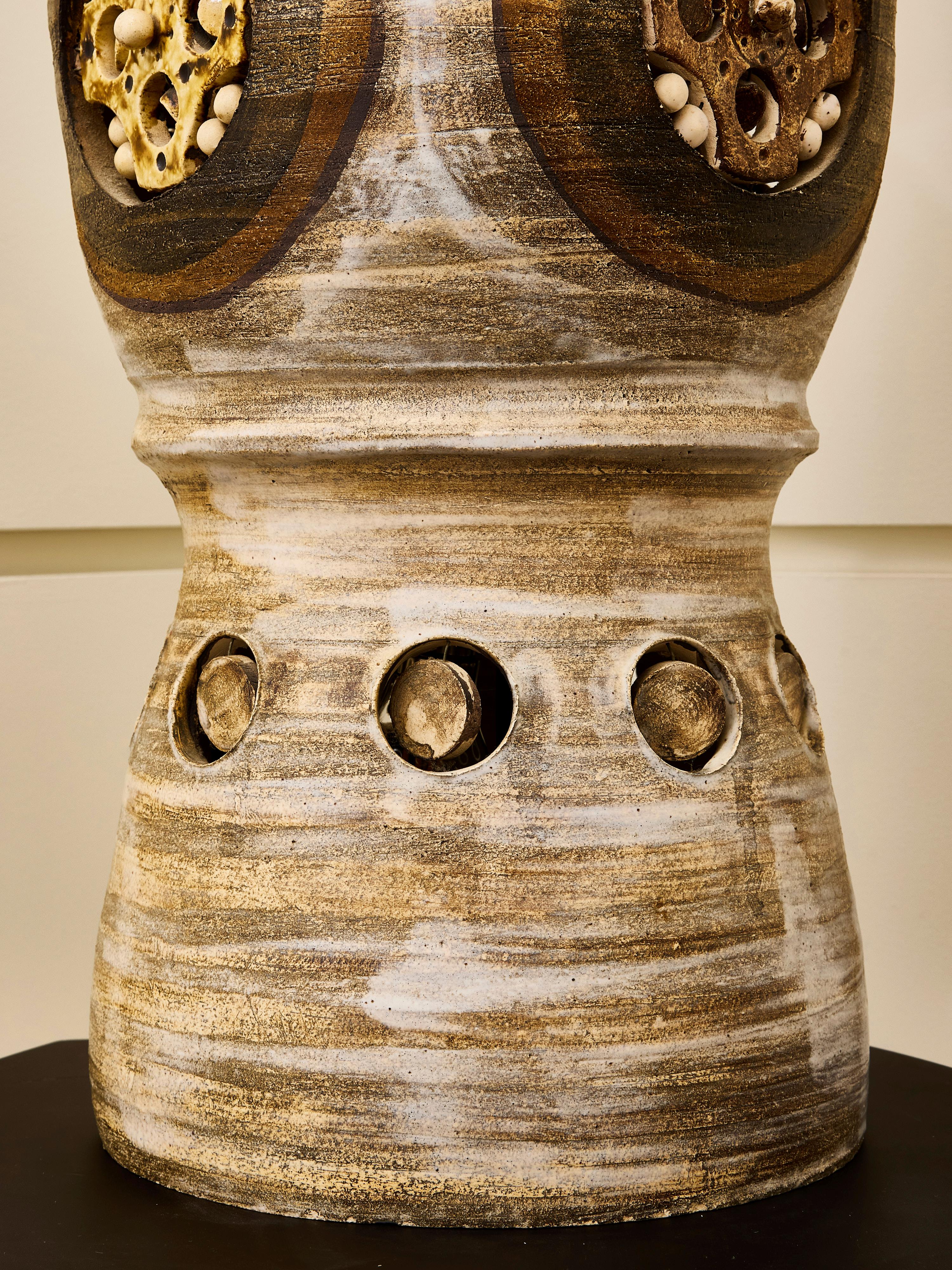 Lampe de table décorative en céramique Georges Pelletier Bon état - En vente à Saint-Ouen, IDF