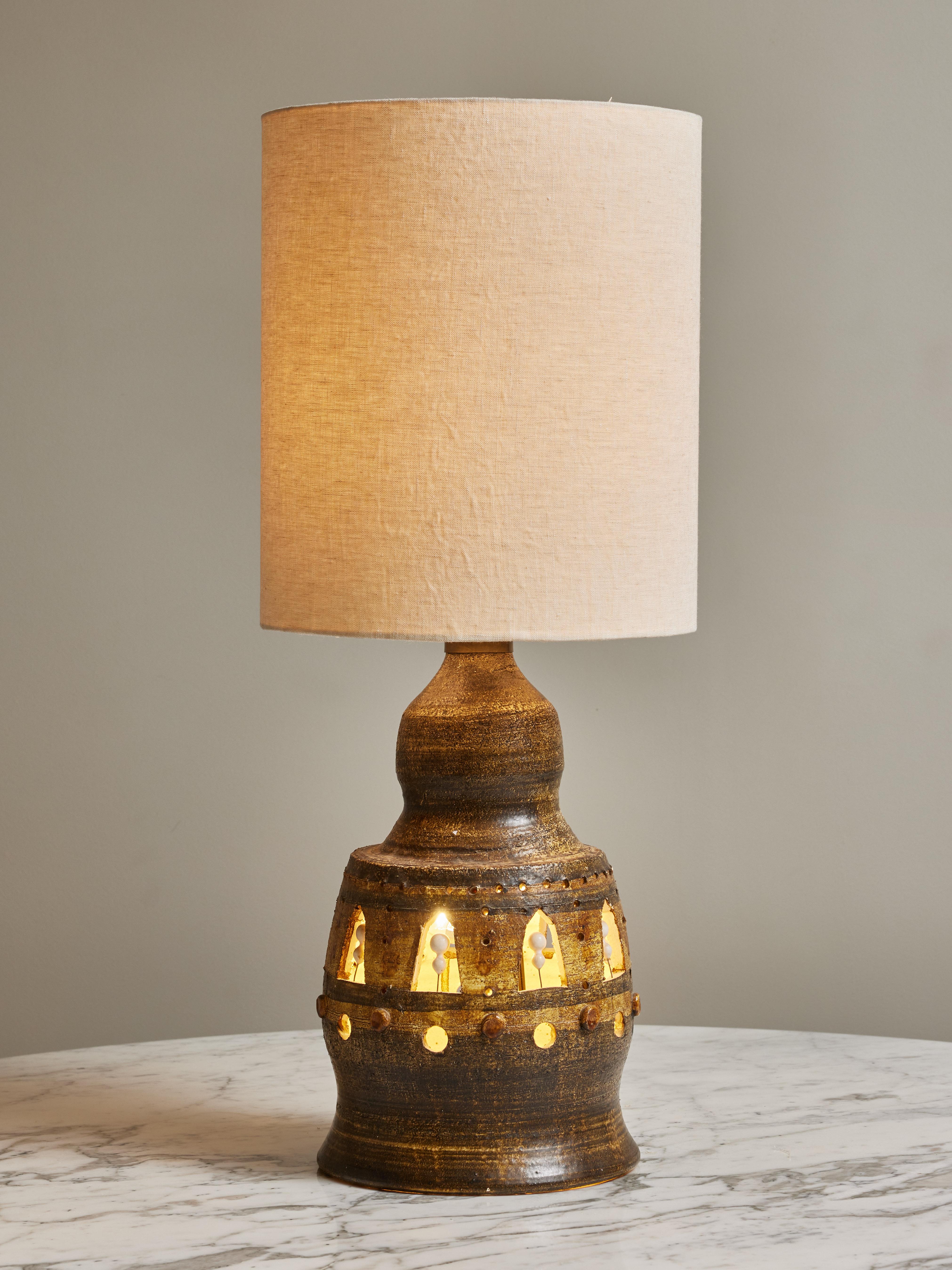 Mid-Century Modern Georges Pelletier Glazed Table Lamp For Sale