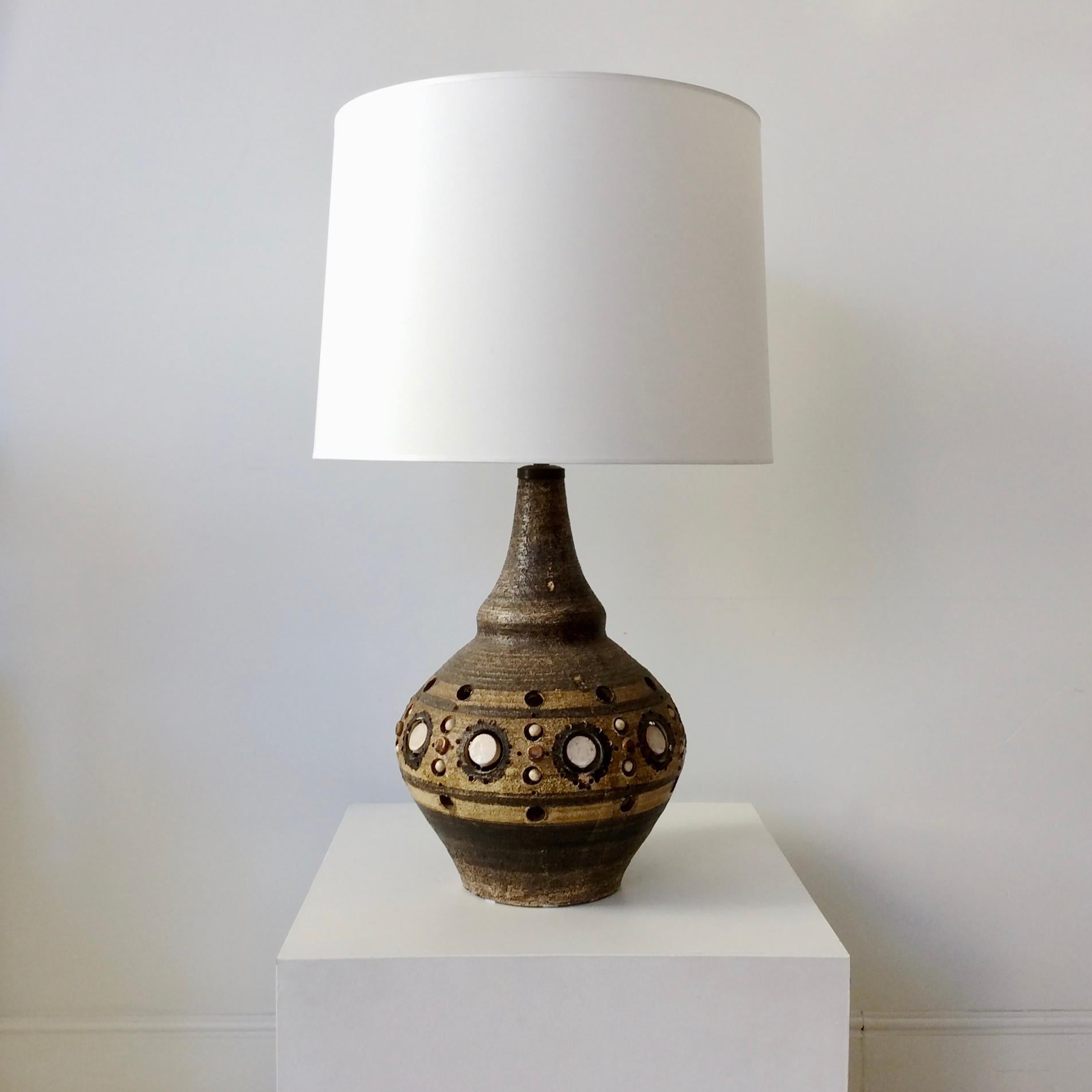 Late 20th Century Georges Pelletier Large Ceramic Table Lamp, circa 1970, France