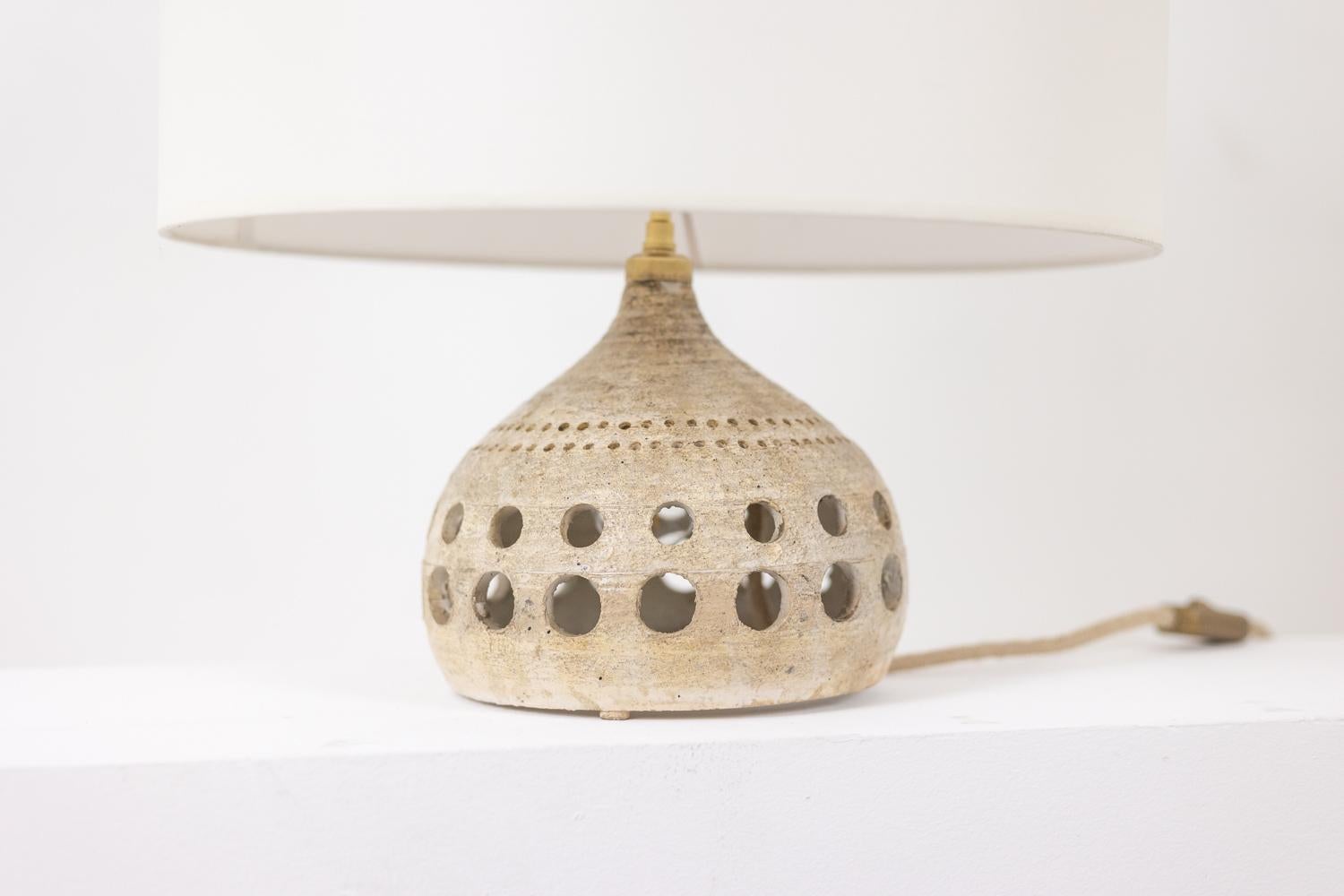 Georges Pelletier Openwork glazed terracotta lamp. Circa 1960-70 For Sale 1