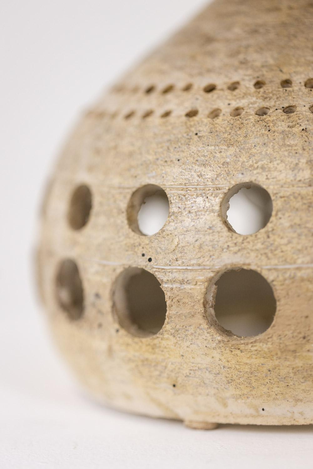 Georges Pelletier Openwork glazed terracotta lamp. Circa 1960-70 For Sale 3