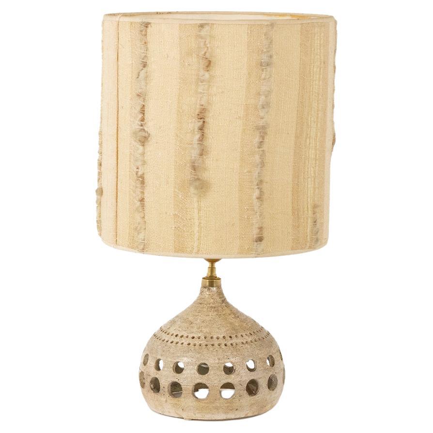 Georges Pelletier Openwork glazed terracotta lamp. Circa 1960-70 For Sale