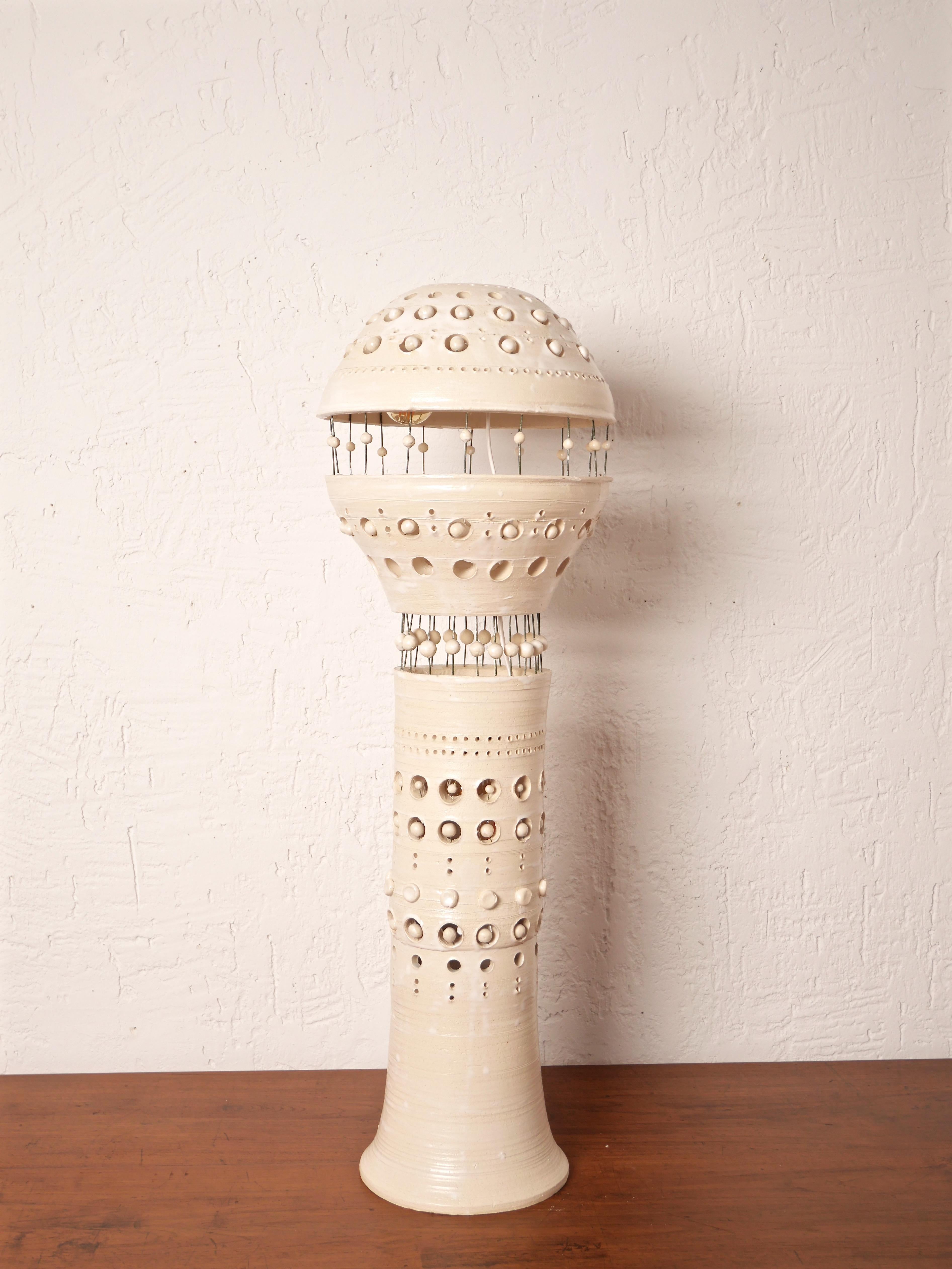 Lampe de table « R2D2 » de Georges Pelletier en céramique émaillée blanche Neuf - En vente à Santa Gertrudis, Baleares