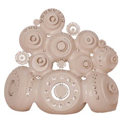 Lampe de sculpture Georges Pelletier en céramique émaillée blanche