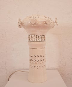 Georges Pelletier Sputnik Table Lamp in White Enameled Ceramic, France, 2020