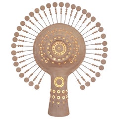 Georges Pelletier Sun Lamp in White Enameled Ceramic, France, 2020