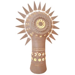 Georges Pelletier Sun Table Lamp in White Enameled Ceramic, France 2020