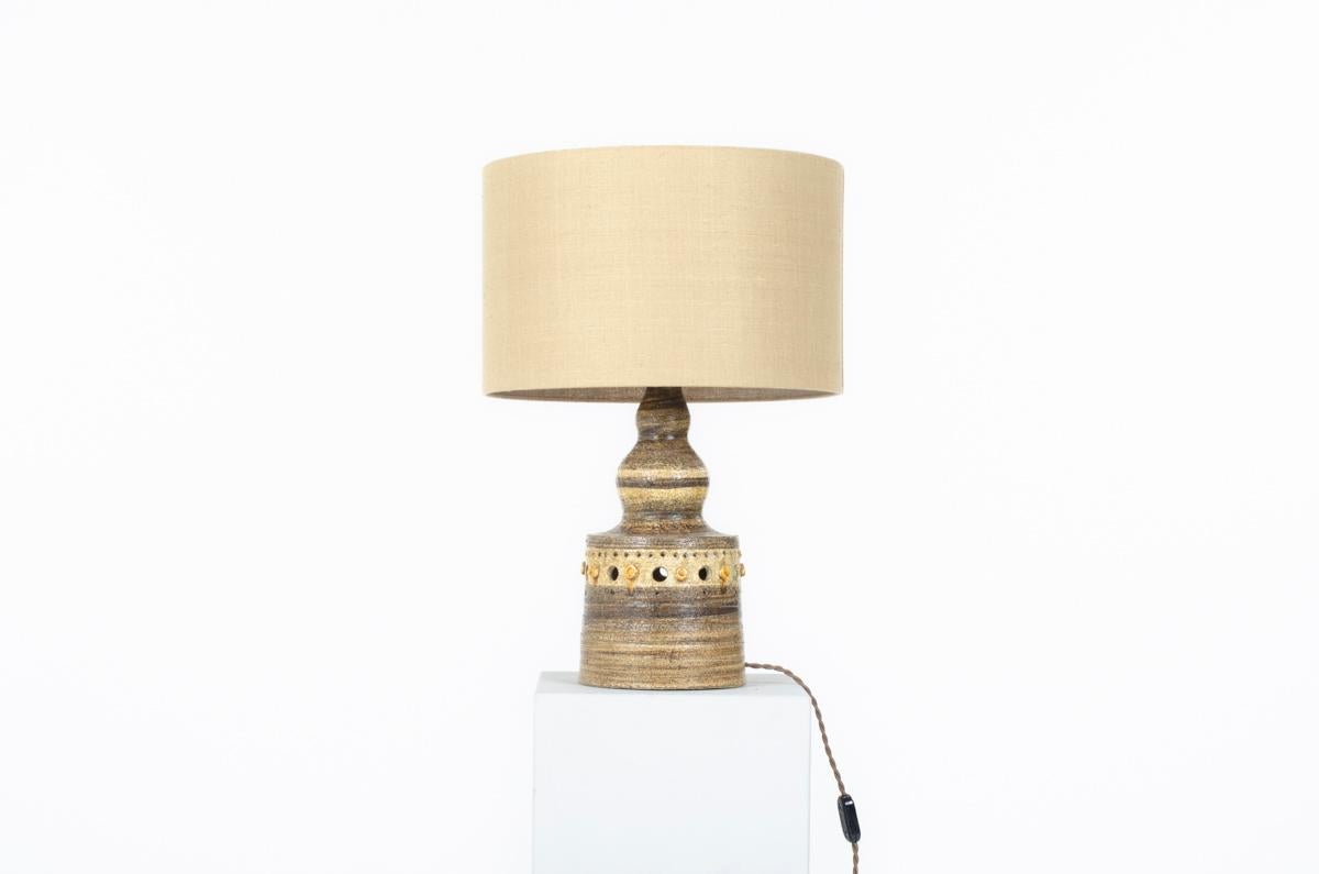 French Georges Pelletier table lamp in ceramic 1960 For Sale