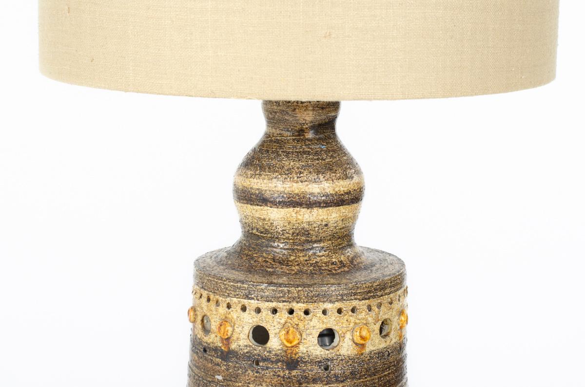 Georges Pelletier table lamp in ceramic 1960 In Good Condition For Sale In JASSANS-RIOTTIER, FR