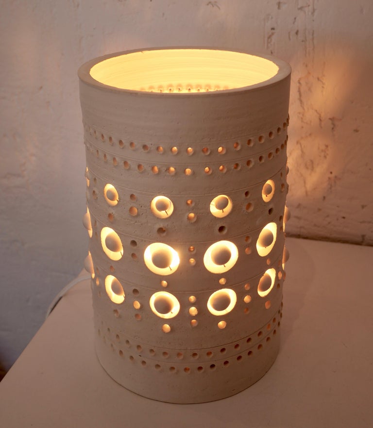 Georges Pelletier TOTEM Table Lamp, White Enamelled Ceramic, France, 2020 2