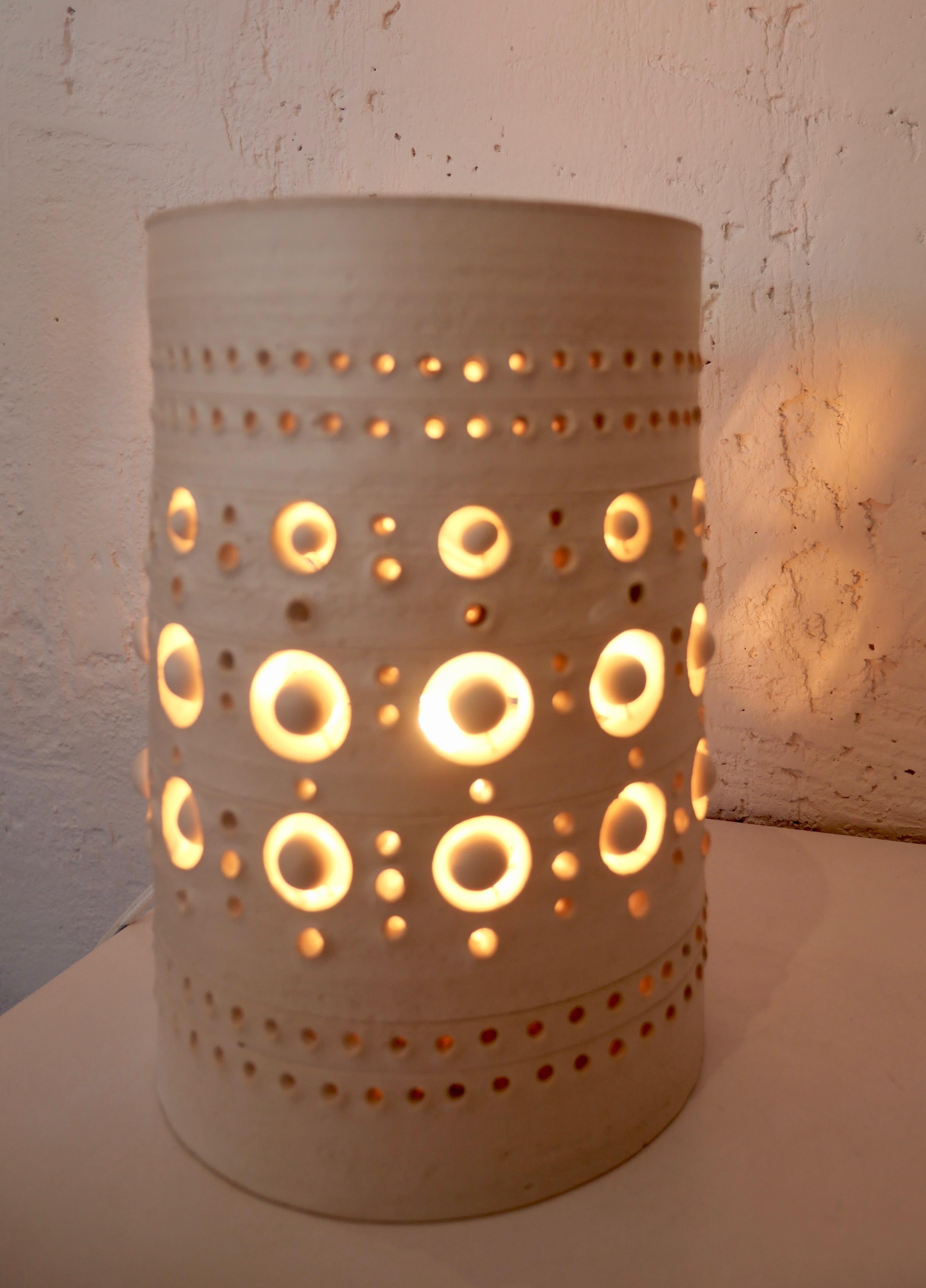 Georges Pelletier TOTEM Table Lamp, White Enamelled Ceramic, France, 2020 For Sale 3