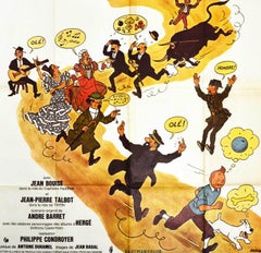 Original Vintage Movie Poster Tintin And The Blue Oranges Herge Cinema Film