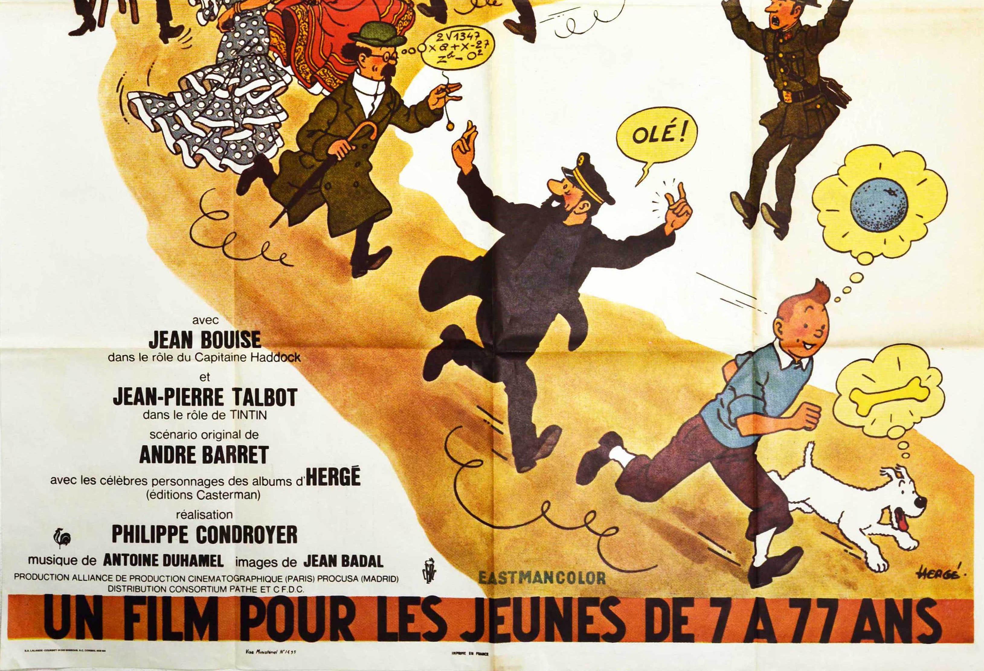 Original Vintage-Filmplakat „Tintin And The Blue Oranges“, Herge, Kinofilm im Angebot 1