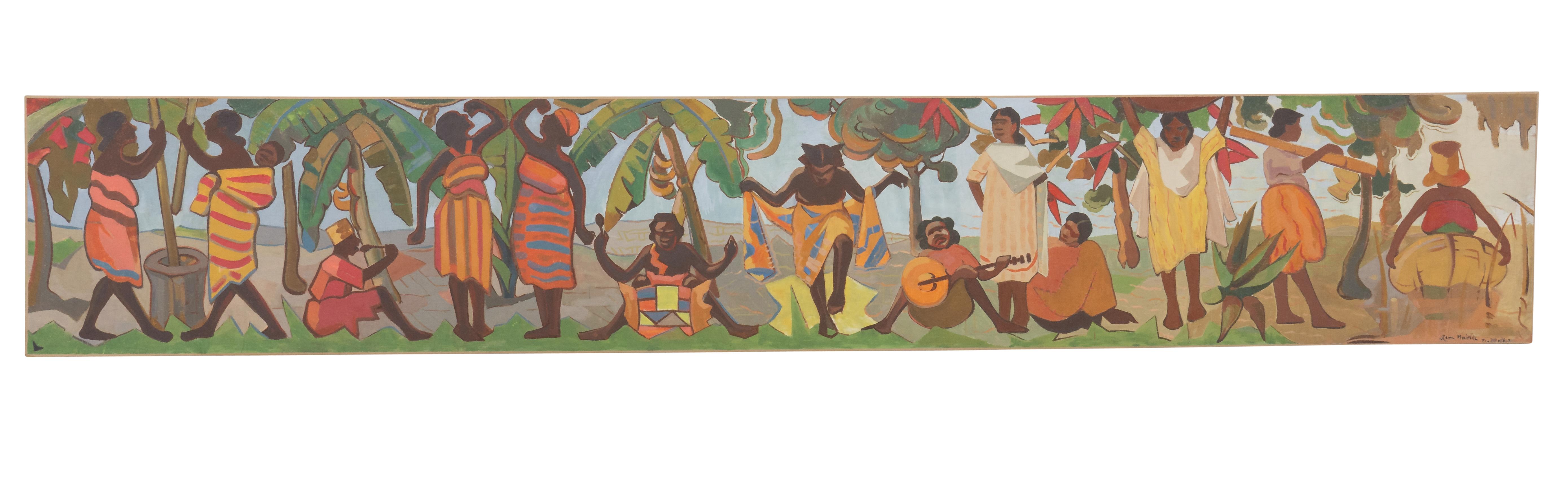 Georges Razanamaniraka Figurative Painting - Malagasy life scenes