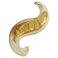 Georges Rech Paris Modernist Resin Lucite Brooch with Gold Foil Inclusions
