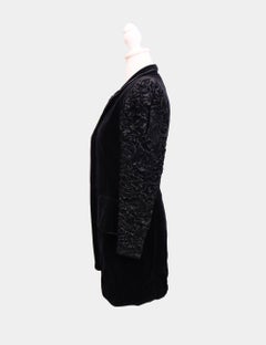 Georges Rech Vintage 80s Velvet Long Blazer Size EU 36