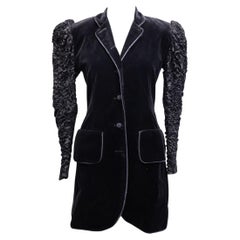 Georges Rech Vintage 80s Velvet Long Blazer Size EU 36