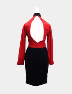 Georges Rech Vintage Velvet Color Block Dress Size FR 36
