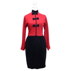 Georges Rech - Vestito vintage in velluto a blocchi di colore - taglia FR 36
