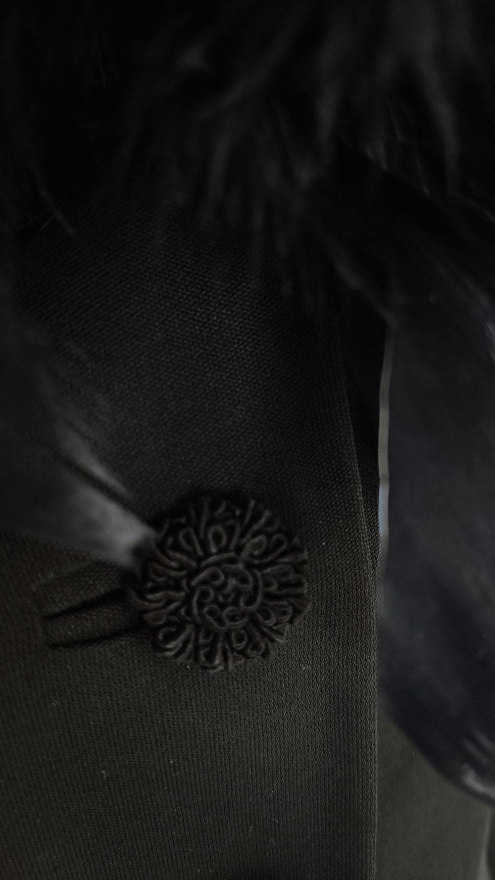 black feather blazer