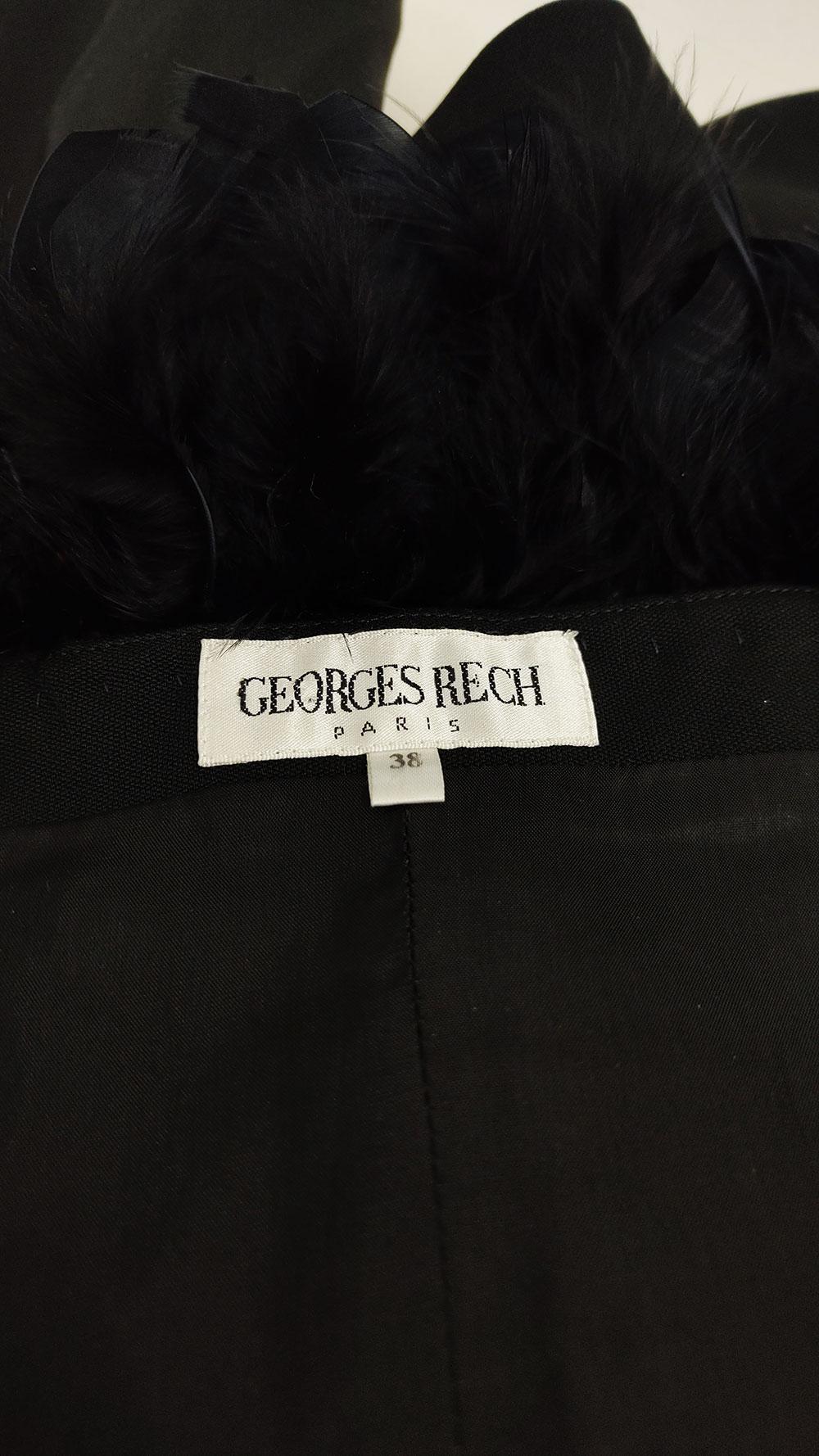 Women's or Men's Georges Rech Vintage Womens Longline Blazer Built in Corset Feather Trim Jacket