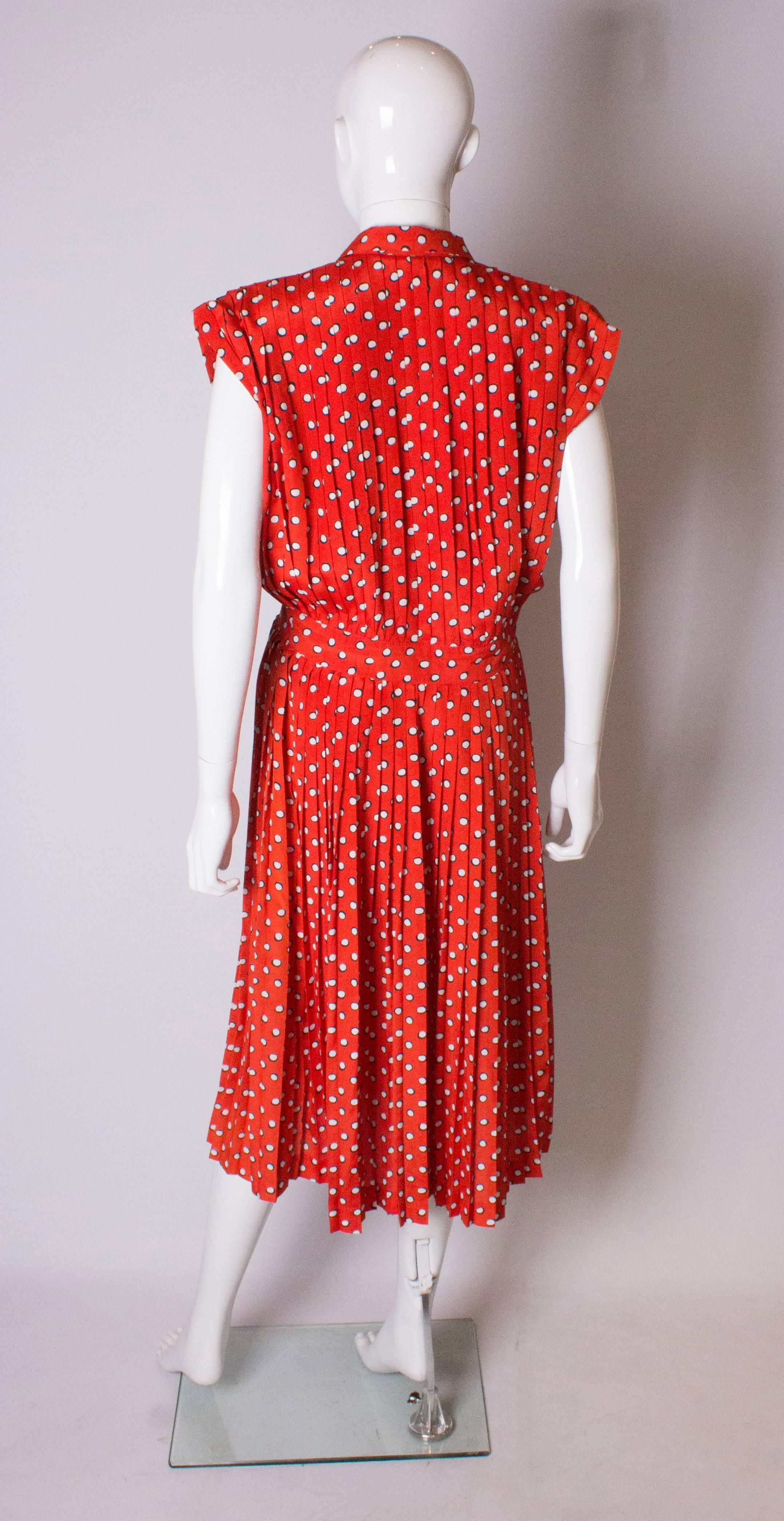 Georges Rechs Spotty Pleated Dress 1970s 2