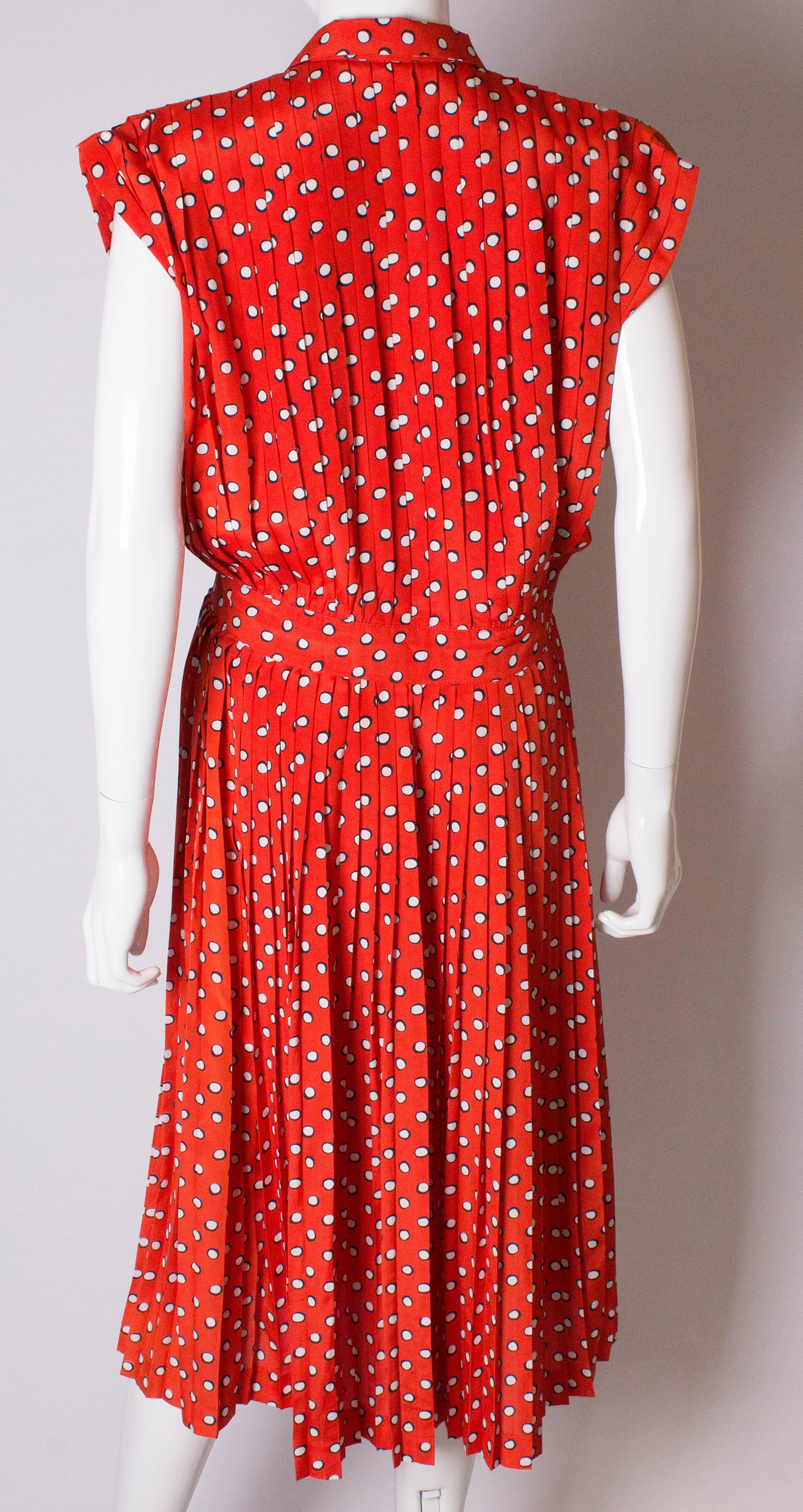 Georges Rechs Spotty Pleated Dress 1970s 3
