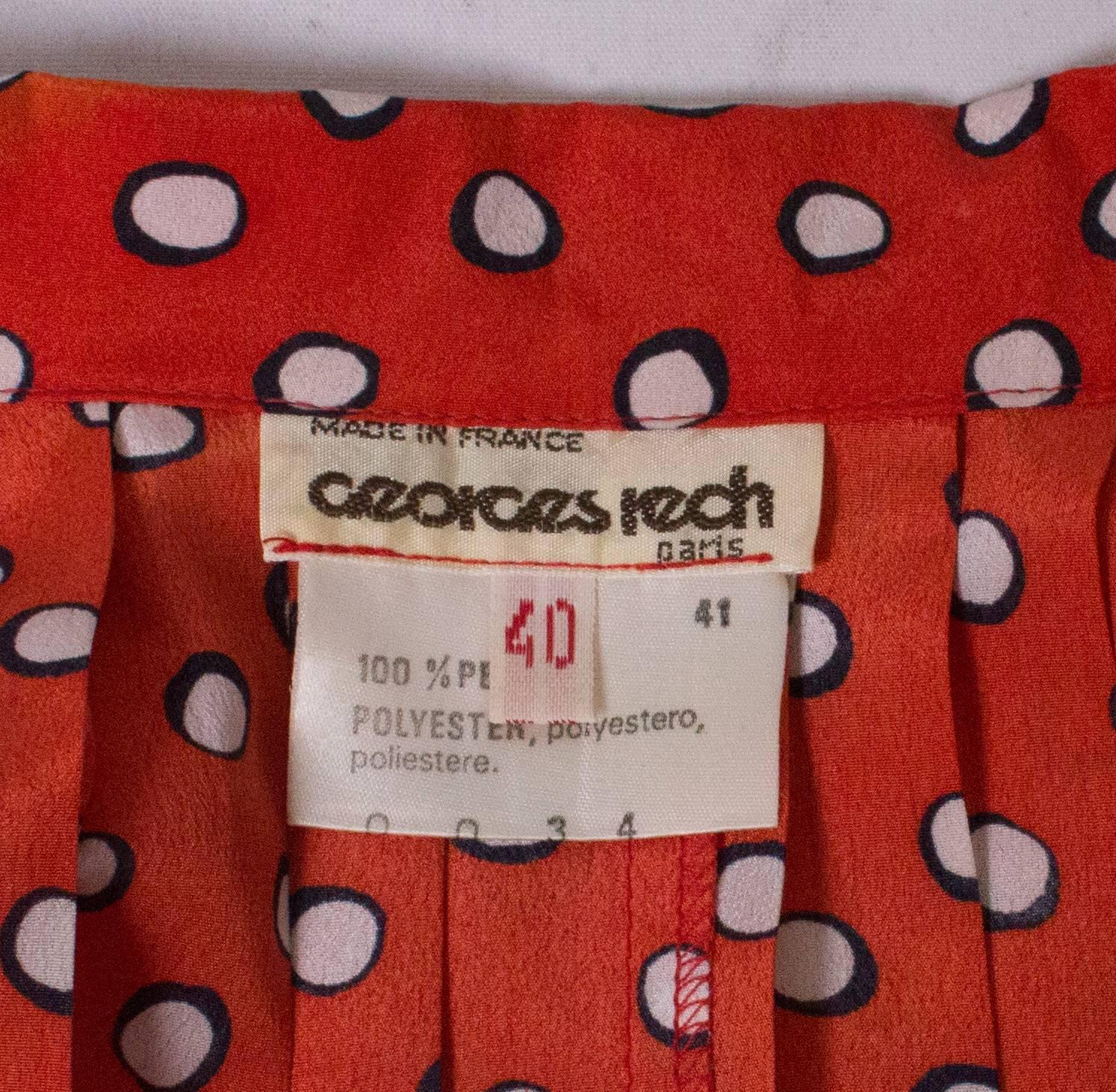 Georges Rechs Spotty Pleated Dress 1970s 4