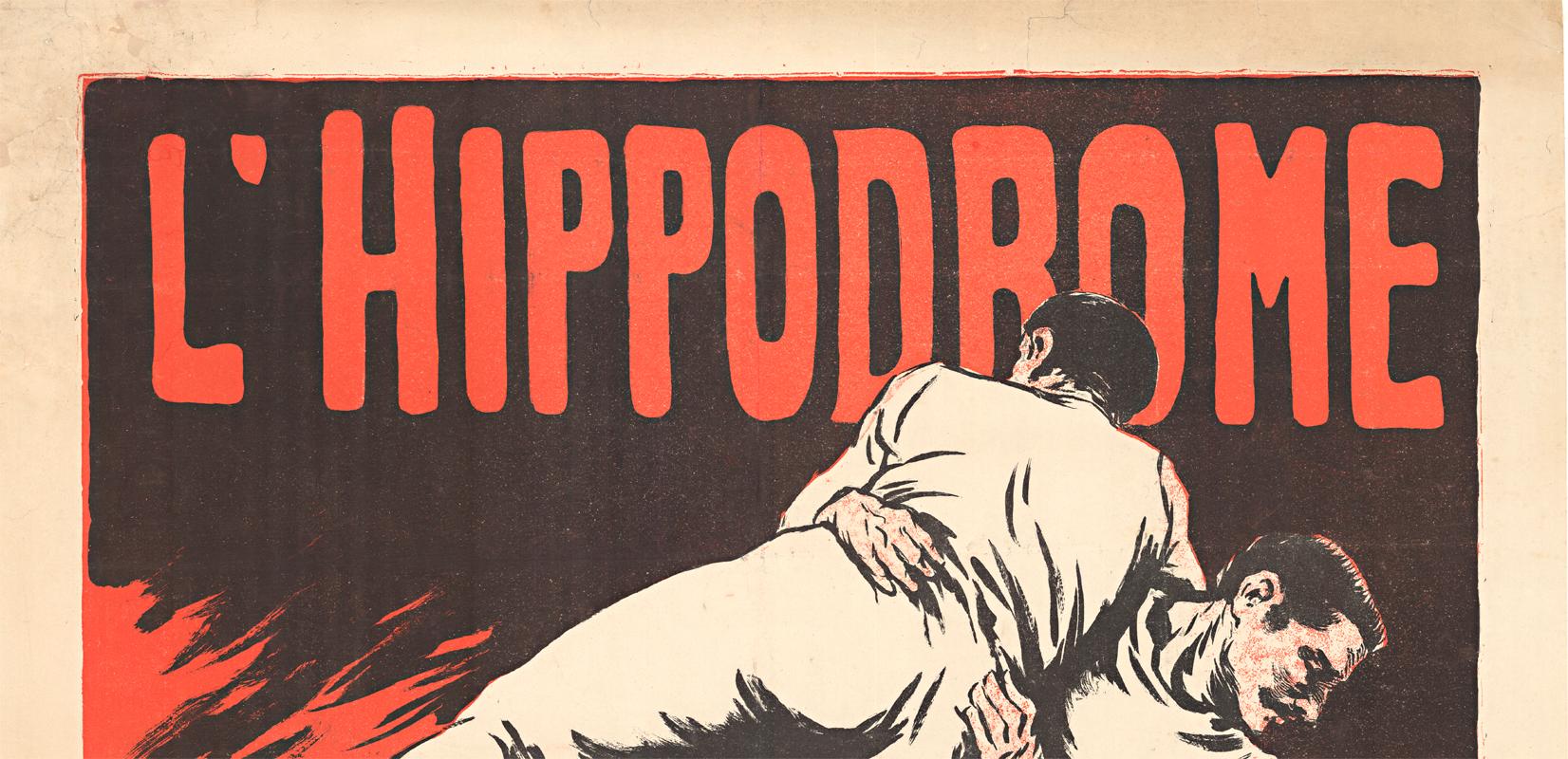 L'Hippodrome Granbd Championnat du Monde Luttes Libres original original poster - Print by Georges Redon