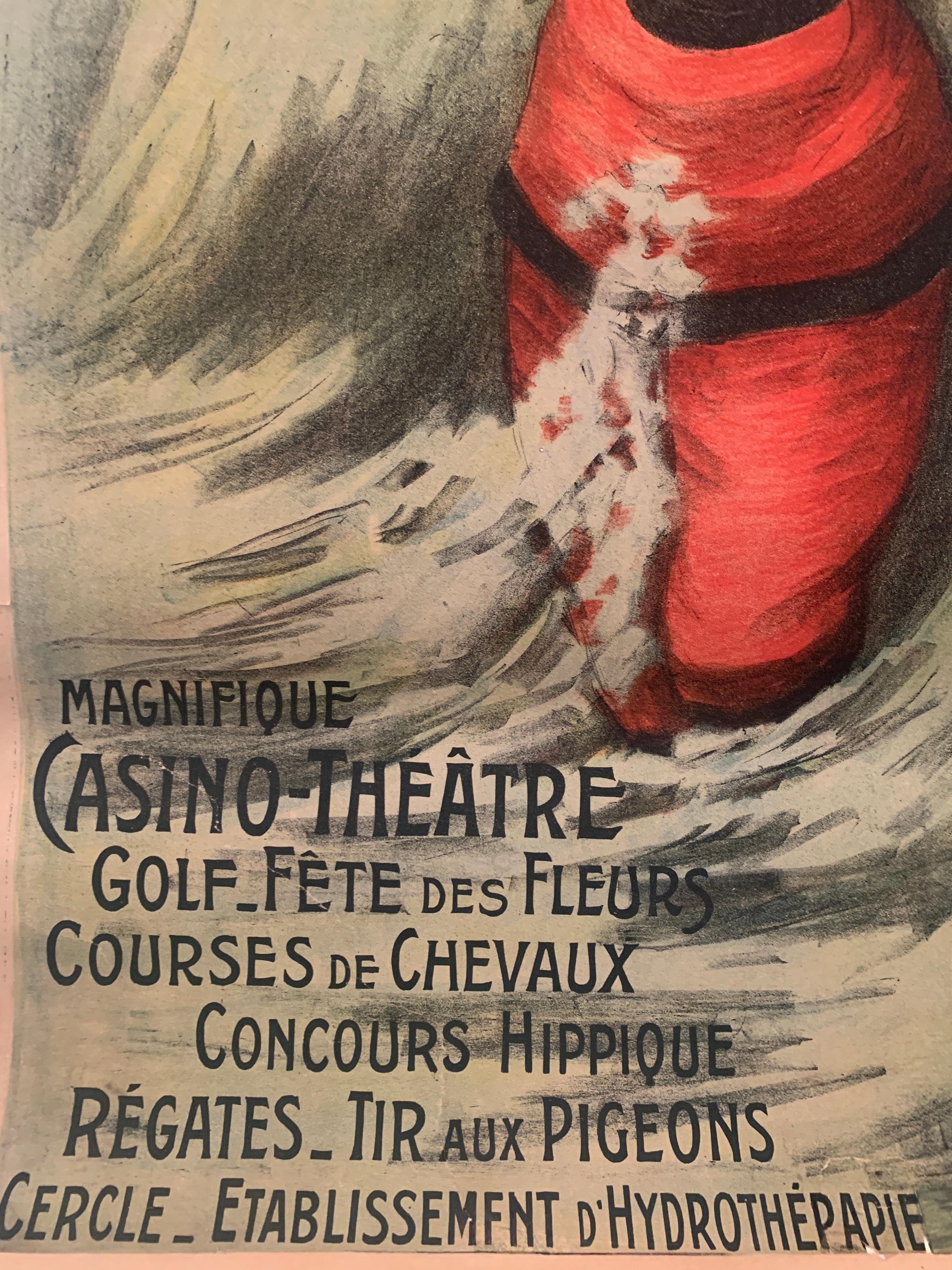 Antikes französisches Originalplakat, „Boulogne S.Mer“, Georges Redon, Lithographie im Angebot 5