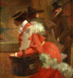 Large Oil Painting On Canvas Belle Epoque Art Nouveau