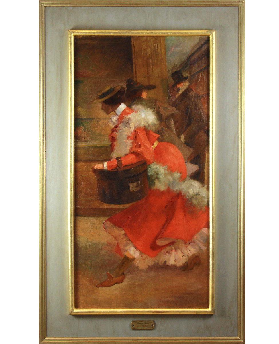 Georges Redon (1869-1943) Portrait Painting – Großes Ölgemälde auf Leinwand Belle Epoque, Jugendstil, Ölgemälde