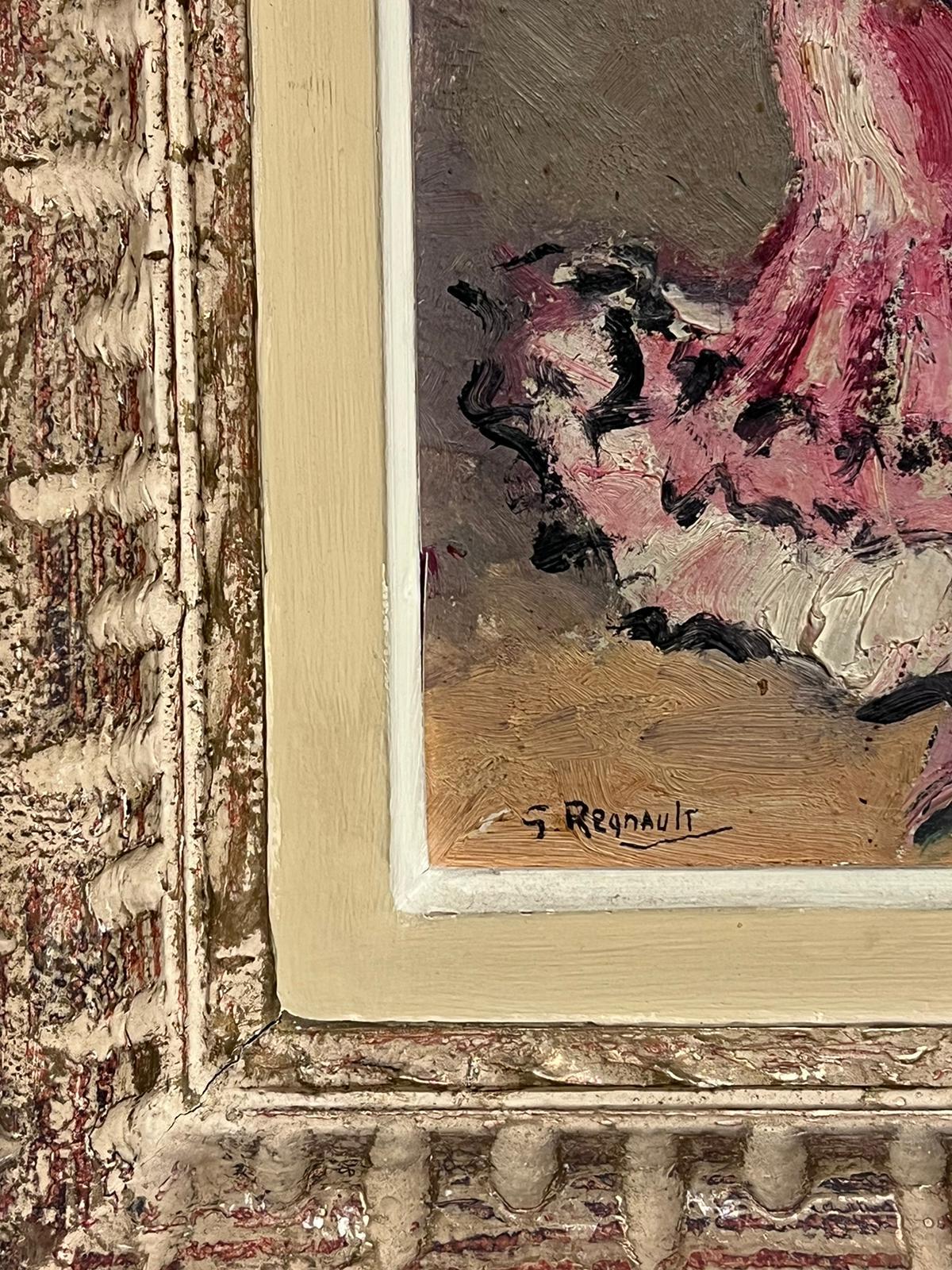 The Flamenco Dancer Original French Impressionist Vintage Oil Painting Framed For Sale 1