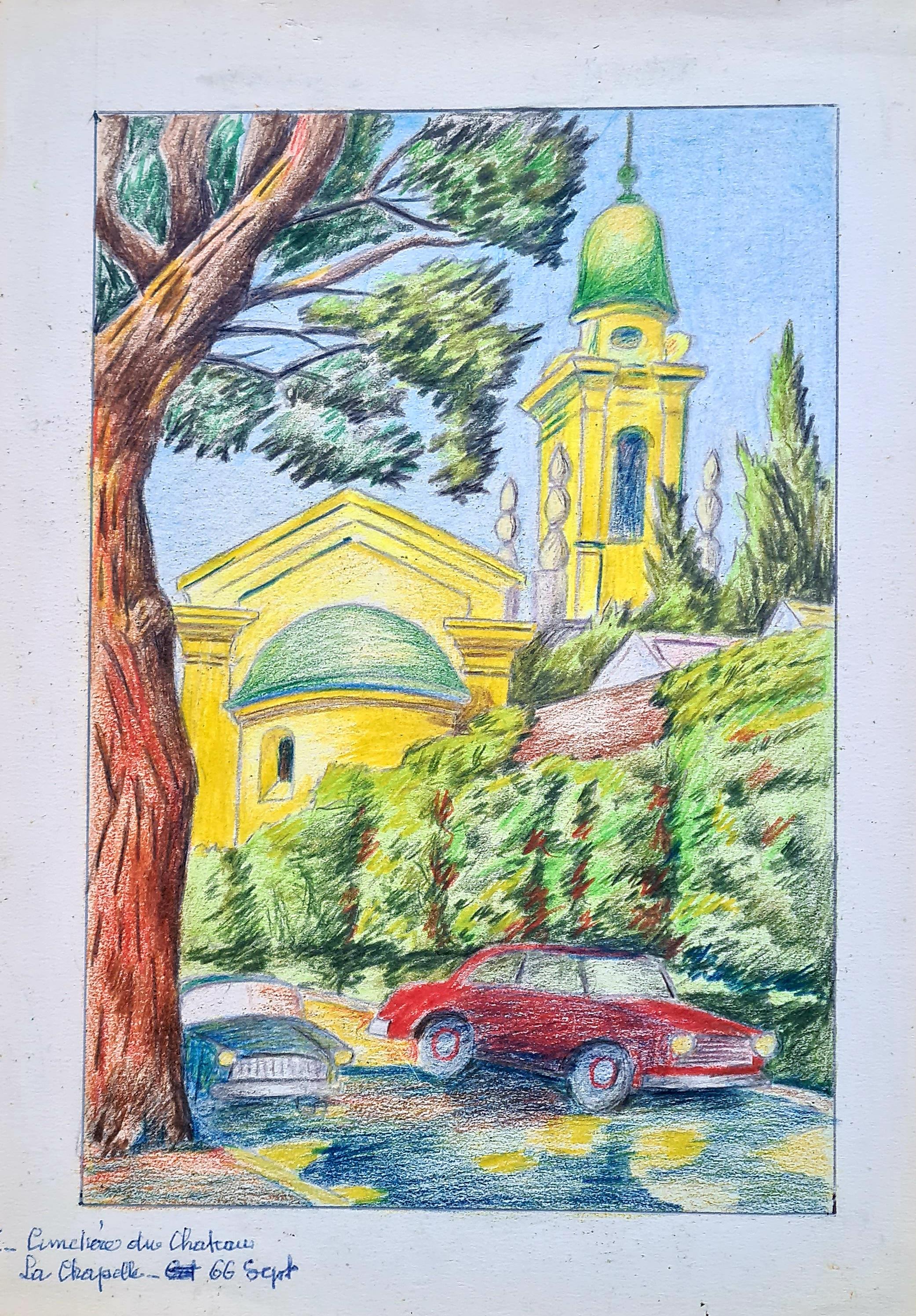 Disegno francese di metà secolo, 'Ligne Claire' dopo Hergé, Nizza, Sud della Francia - Painting di Georges Remi, dit Hergé.