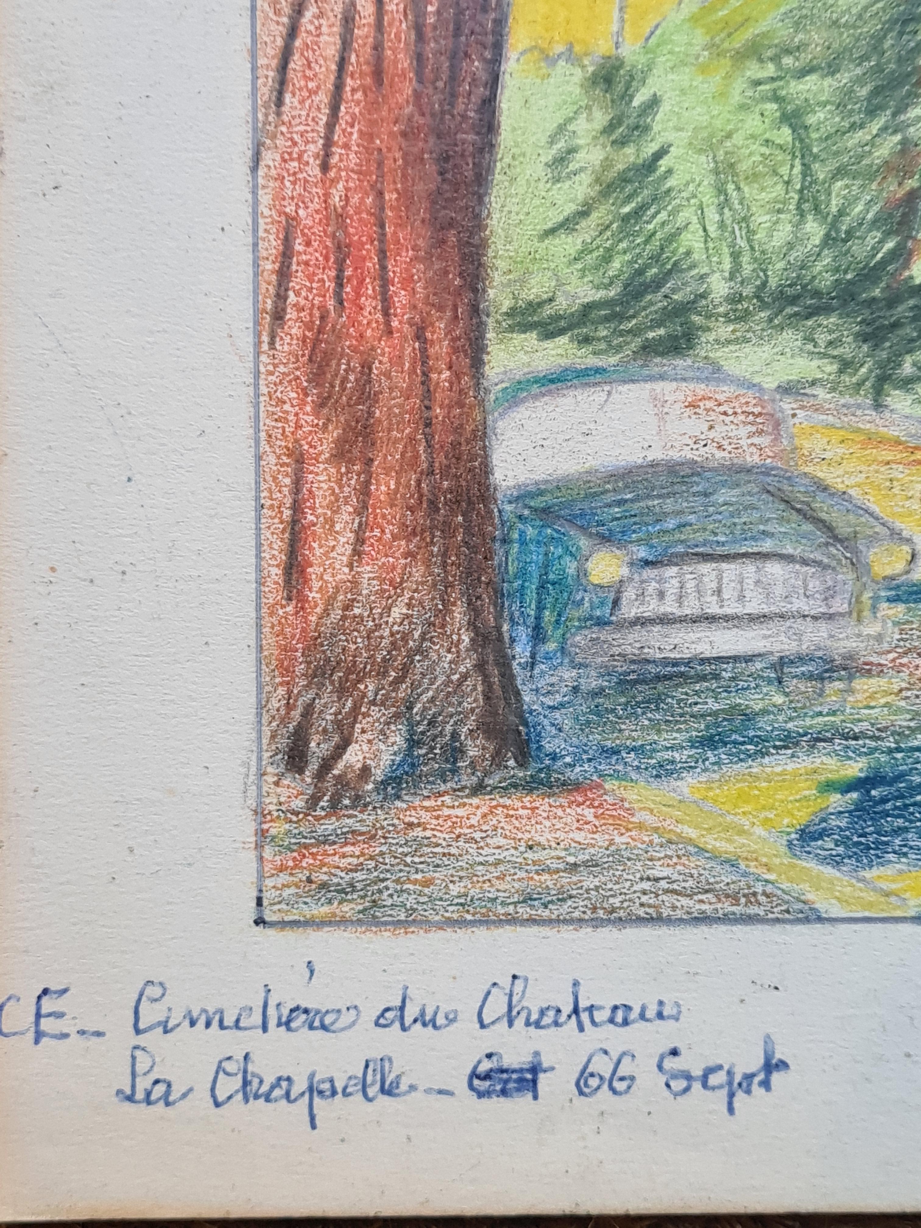 Disegno francese di metà secolo, 'Ligne Claire' dopo Hergé, Nizza, Sud della Francia - Painting Moderno di Georges Remi, dit Hergé.