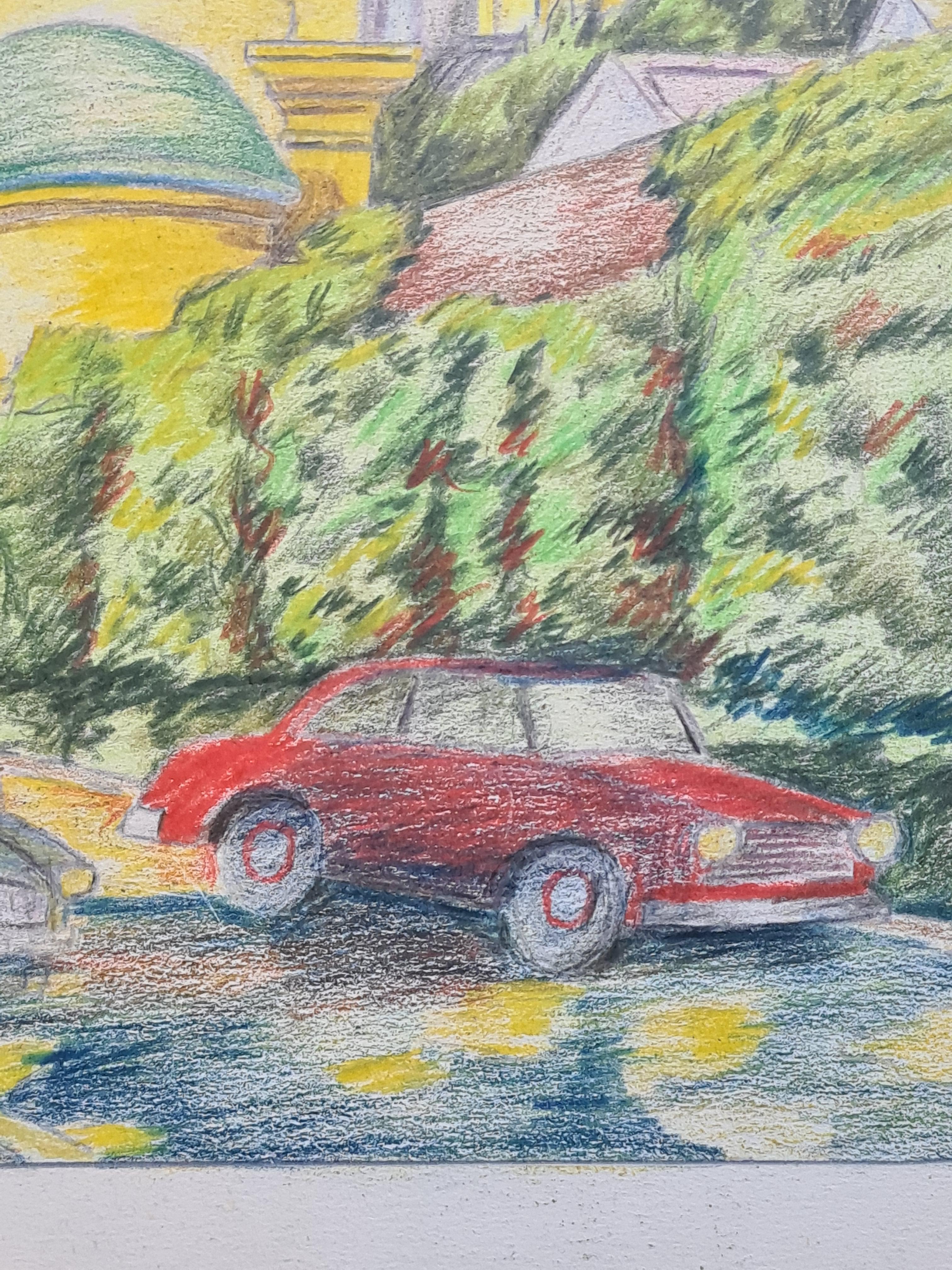 Paire de dessins français du milieu du siècle, 'Ligne Claire' d'après Hergé, Grasse et Nice en vente 11