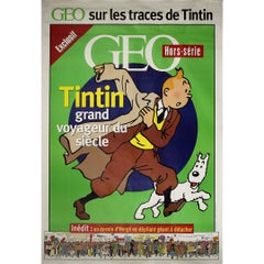 2000 original advertising poster for the GEO magazine - Tintin