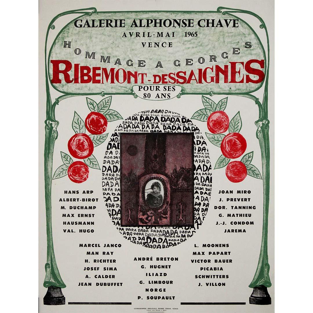 Striking 1965 original exhibition Galerie Alphonse Chave - DADA - Print by Georges Ribemont-Dessaignes