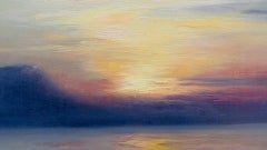 A PAIR Fine French ANTIQUE IMPRESSIONIST Sunset Seascape Oil Paintings SIGNED